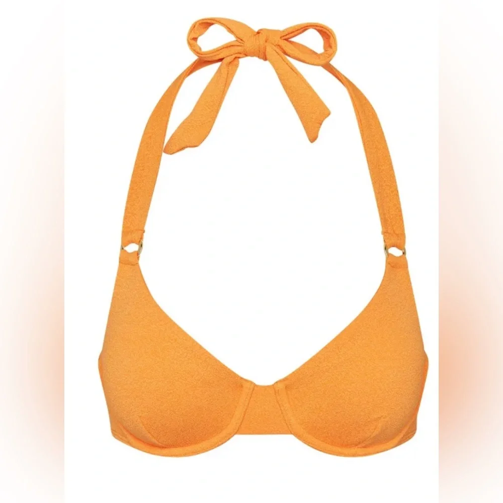 Monday Swimwear Orange Halter Bikini Top